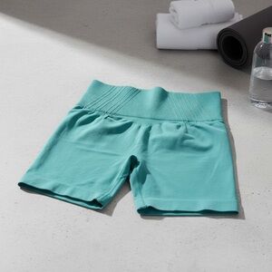BuffBunny Collection Form Seamless Shorts Aqua Teal Medium High Waisted Gym